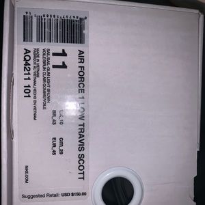 Nike Air Force 1 Travis Scott ‘Sail’ US11